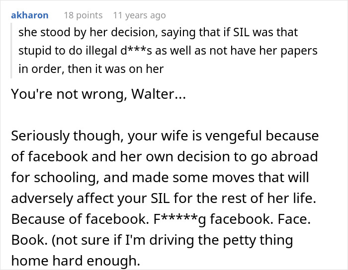 A comment on a wife's jealousy, her decision leading to deportation, and vengeful actions.