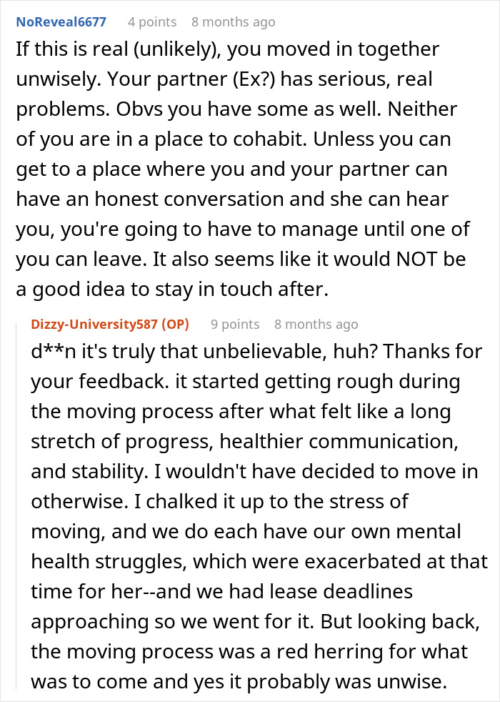 Comment offering advice on the relationship problems, highlighting red flags and mental health struggles. Comment offering advice on the relationship problems, highlighting red flags and mental health struggles.
