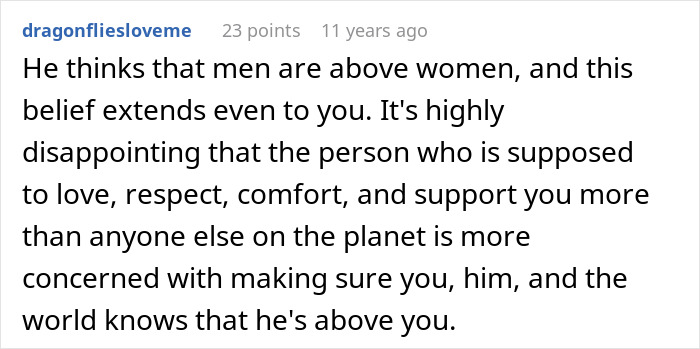 A hilariously awkward moment when someone shares too much about men being above women. A hilariously awkward moment when someone shares too much about men being above women.