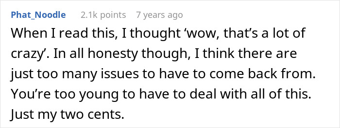 A comment about an open relationship, mentioning it's too much crazy and too many issues to recover from for a young person. A comment about an open relationship, mentioning it's too much crazy and too many issues to recover from for a young person.
