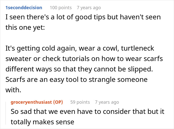 Influencer shares women safety tips to stay safe. Suggests wearing scarves that cannot be slipped easily. Influencer shares women safety tips to stay safe. Suggests wearing scarves that cannot be slipped easily.