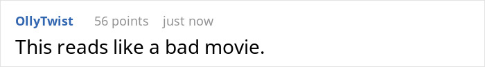 A comment suggesting the unraveling relationship drama reads like a bad movie. A comment suggesting the unraveling relationship drama reads like a bad movie.