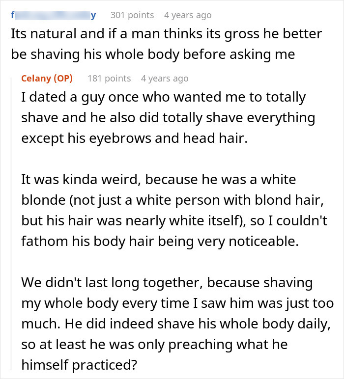 Woman Loses Rose-Tinted Glasses For BF After He Mocks Her Leg Hair Due To His Friends' Comments Woman Loses Rose-Tinted Glasses For BF After He Mocks Her Leg Hair Due To His Friends' Comments