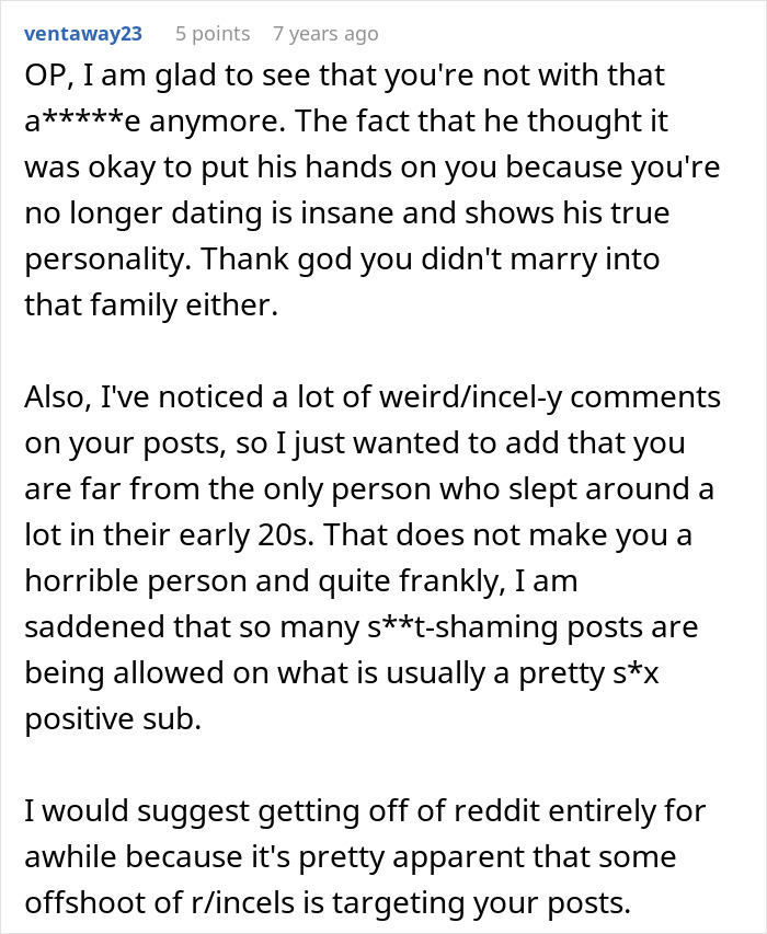 A Reddit comment discussing a man's behavior in an open relationship and the ensuing s**t-shaming. A Reddit comment discussing a man's behavior in an open relationship and the ensuing s**t-shaming.