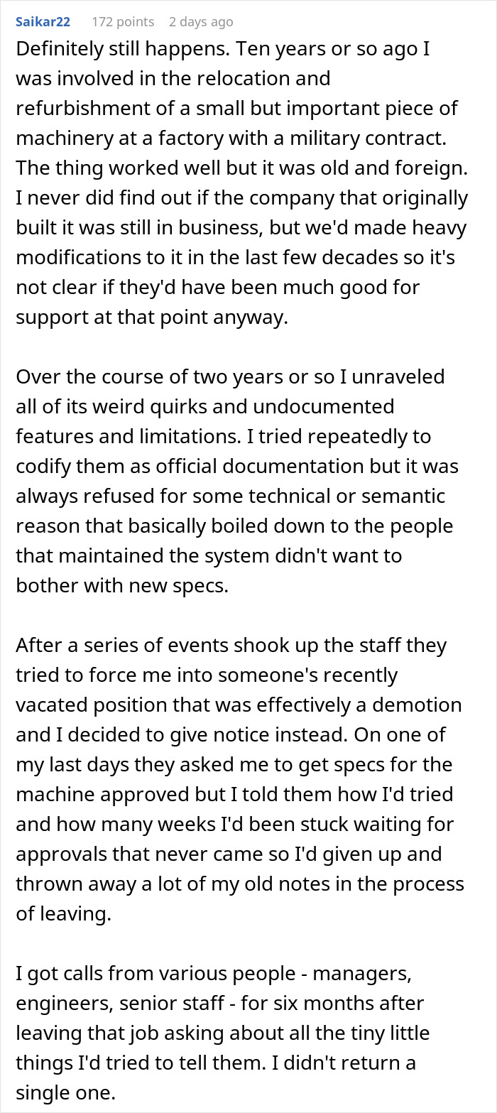Company Loses Its Only Employee Who Can Fix A Critical Machine And Pays Dearly For The Arrogance Company Loses Its Only Employee Who Can Fix A Critical Machine And Pays Dearly For The Arrogance