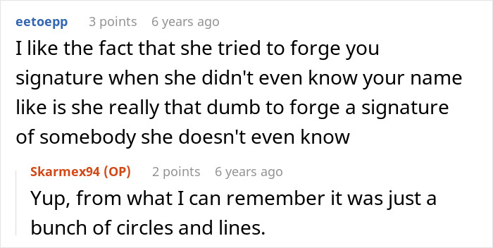Discussion about the mom's attempt to forge a signature, highlighting the mom's refusal to stop kids trespassing. Discussion about the mom's attempt to forge a signature, highlighting the mom's refusal to stop kids trespassing.