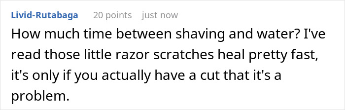 A woman warns women about pre-swim habit after losing her leg to flesh-eating bacteria. It is important to wait after shaving before swimming. A woman warns women about pre-swim habit after losing her leg to flesh-eating bacteria. It is important to wait after shaving before swimming.