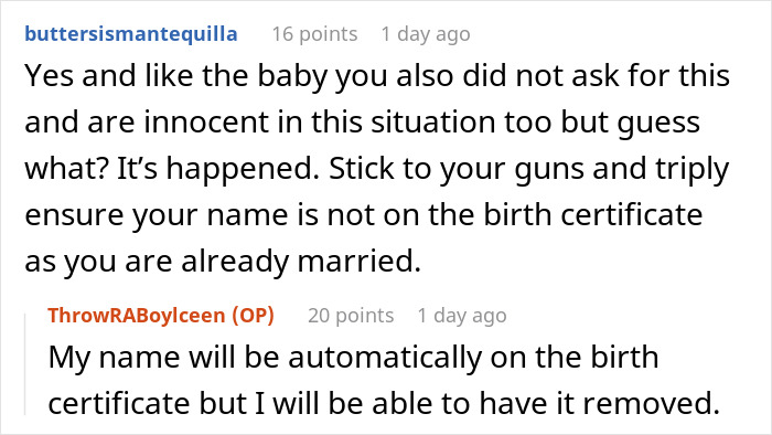 Reddit users discuss a birth certificate issue after a wife cheats on husband, making ludicrous demands. Reddit users discuss a birth certificate issue after a wife cheats on husband, making ludicrous demands.