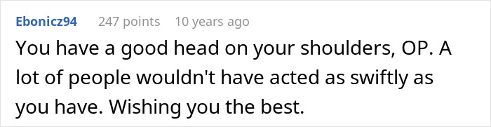 A screenshot showing a comment from Ebonicz94, praising OP for swiftly handling the situation about kid's education and wardrobe rights.