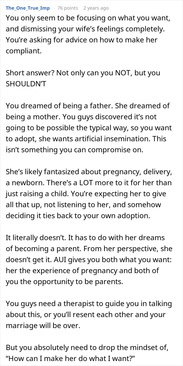 A man questions marriage after years of trying to conceive and his wife exposes shocking beliefs about pregnancy.