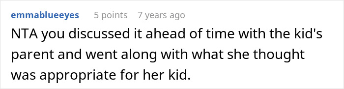 A comment states that discussing a gift with the stepson's parent beforehand shows genuine love and care.