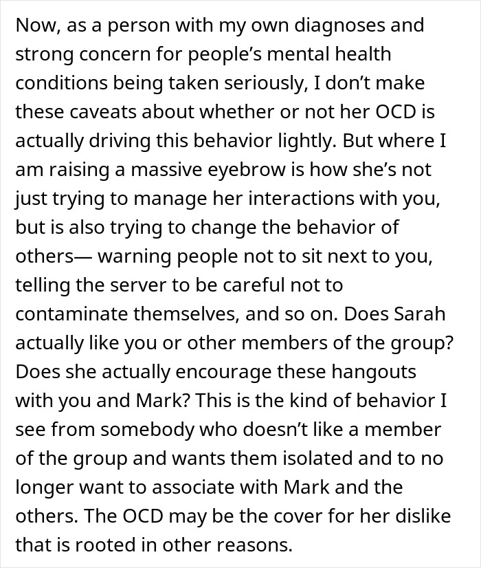 Friend Group Tells Woman With OCD She’s No Longer Welcome, Her Boyfriend Absolutely Loses It Friend Group Tells Woman With OCD She’s No Longer Welcome, Her Boyfriend Absolutely Loses It