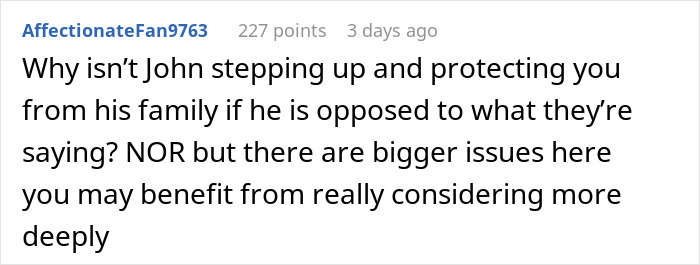 A Christian woman submitting, marriage advice, wedding reception. A comment questioning why John isnt protecting his future wife from his family. A Christian woman submitting, marriage advice, wedding reception. A comment questioning why John isnt protecting his future wife from his family.