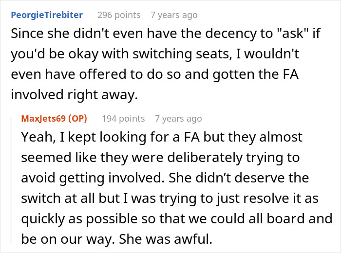 Online comments from users discussing the plane seat incident and the mom ignored by a woman. Online comments from users discussing the plane seat incident and the mom ignored by a woman.