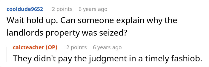 A Reddit comment chain explaining why a landlord's property was seized due to refusing to fix heating. A Reddit comment chain explaining why a landlord's property was seized due to refusing to fix heating.