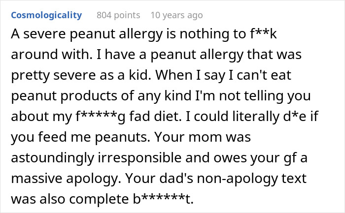 A Reddit comment discussing a stressful, expensive reality check for a son's GF who was seen as high maintenance. A Reddit comment discussing a stressful, expensive reality check for a son's GF who was seen as high maintenance.