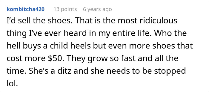 Future Grandma plans Baby’s First Christmas: Sell the shoes. Don't buy heels for a child. Future Grandma plans Baby’s First Christmas: Sell the shoes. Don't buy heels for a child.