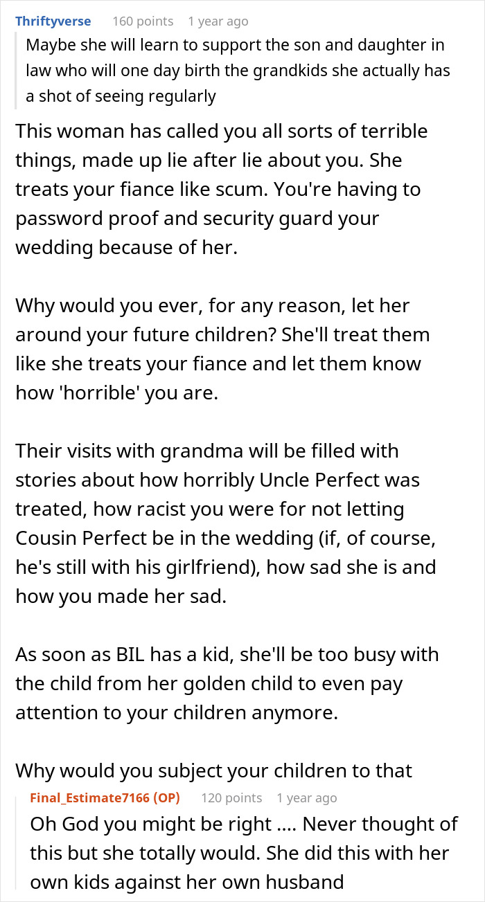 A lengthy screenshot showing a comment detailing a wedding dispute, outlining the negative impact of in-laws on the family. A lengthy screenshot showing a comment detailing a wedding dispute, outlining the negative impact of in-laws on the family.
