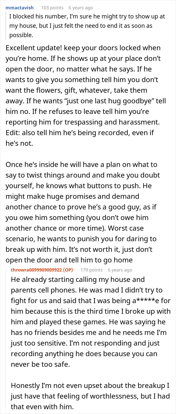 A Reddit comment advising about a guy chasing his dream girl, and how to handle him showing up. A Reddit comment advising about a guy chasing his dream girl, and how to handle him showing up.