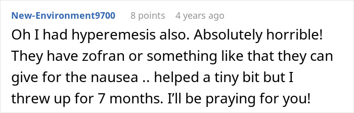 A comment about hyperemesis and how medicine helps with spouses sleeping together. A comment about hyperemesis and how medicine helps with spouses sleeping together.