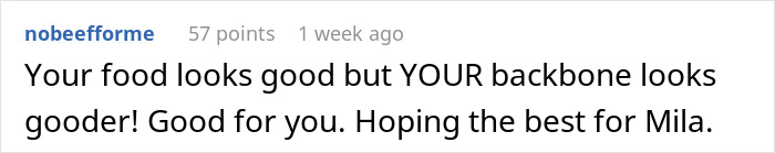A comment praising a woman's strength for making her friend suffer, hoping the best for her own daughter. A comment praising a woman's strength for making her friend suffer, hoping the best for her own daughter.