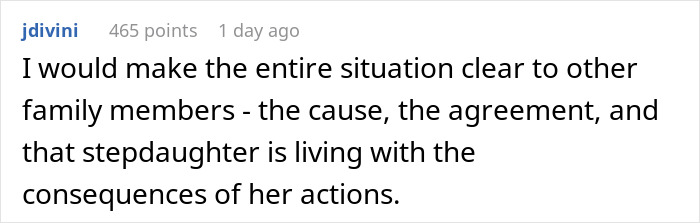A comment about Mom refuses to fund his kids, suggesting making the situation clear to family regarding the stepdaughter. A comment about Mom refuses to fund his kids, suggesting making the situation clear to family regarding the stepdaughter.