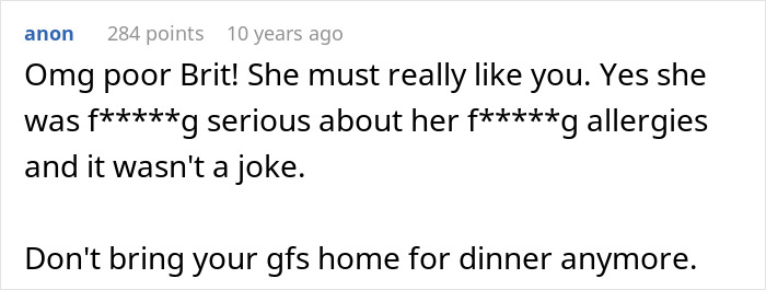 A Reddit comment from anon about a stressful, expensive reality check for a son's GF who was seen as high maintenance. A Reddit comment from anon about a stressful, expensive reality check for a son's GF who was seen as high maintenance.