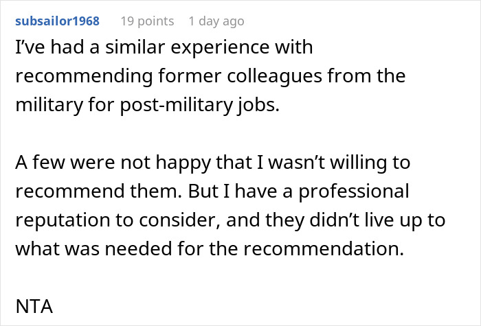 A user shares a similar experience to a dad getting his kids internships, where he recommended former colleagues. A user shares a similar experience to a dad getting his kids internships, where he recommended former colleagues.