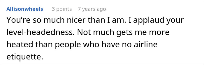 A comment about a woman finding her mom sitting in her plane seat and not switching after being ignored. A comment about a woman finding her mom sitting in her plane seat and not switching after being ignored.