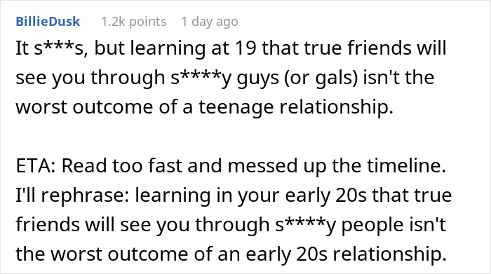 A comment about true friends seeing you through bad relationships and realizing dark secrets, supporting a kind bestie. A comment about true friends seeing you through bad relationships and realizing dark secrets, supporting a kind bestie.