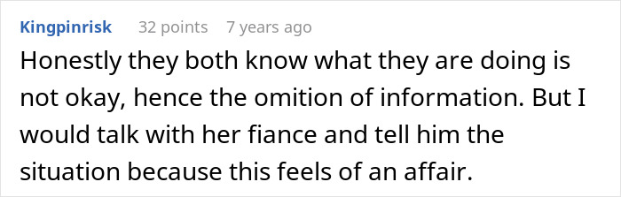 A comment suggesting an affair regarding a BF having female friends and a coworker taking up his time.