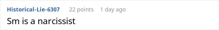 A Reddit comment calling the woman who waited 25 years to apologize for stealing a husband a narcissist. A Reddit comment calling the woman who waited 25 years to apologize for stealing a husband a narcissist.