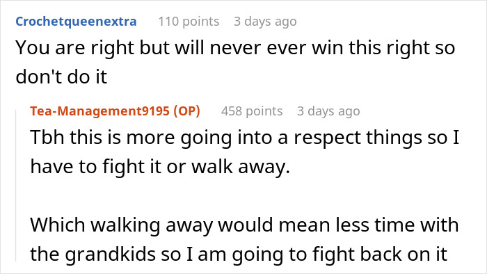 Reddit comment: You are right but will never ever win this so don't do it, MIL matches DILs coffee order.