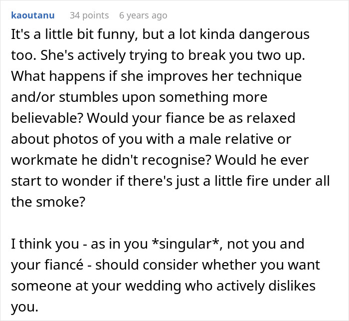 Bi Woman Goes On Outing With Fiancé's Cousin, Sly MIL Uses FB Photo As Evidence Of Her "Cheating" Bi Woman Goes On Outing With Fiancé's Cousin, Sly MIL Uses FB Photo As Evidence Of Her "Cheating"