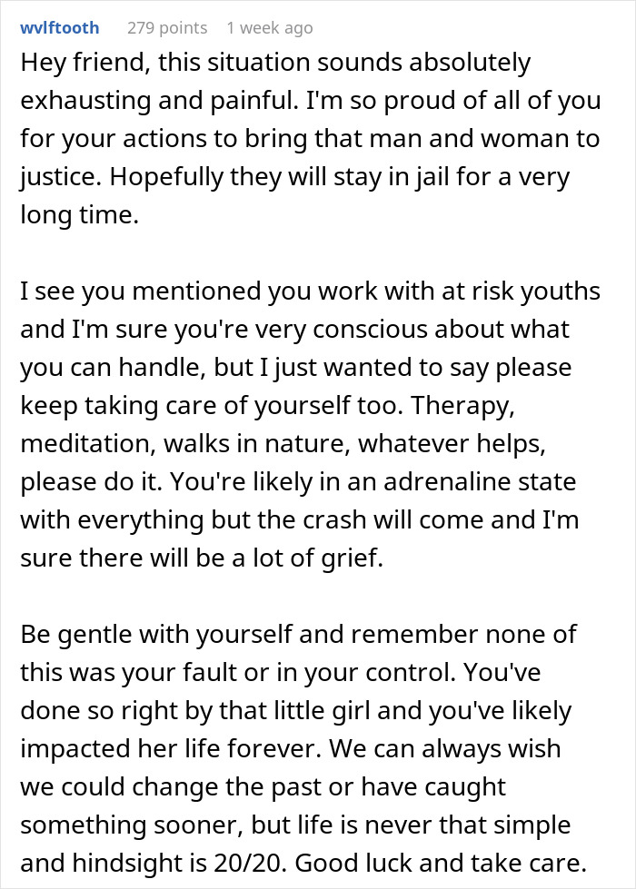 A lengthy comment addressing the exhausting situation, praising the actions taken for justice for a friend of 20 years and her daughter. A lengthy comment addressing the exhausting situation, praising the actions taken for justice for a friend of 20 years and her daughter.