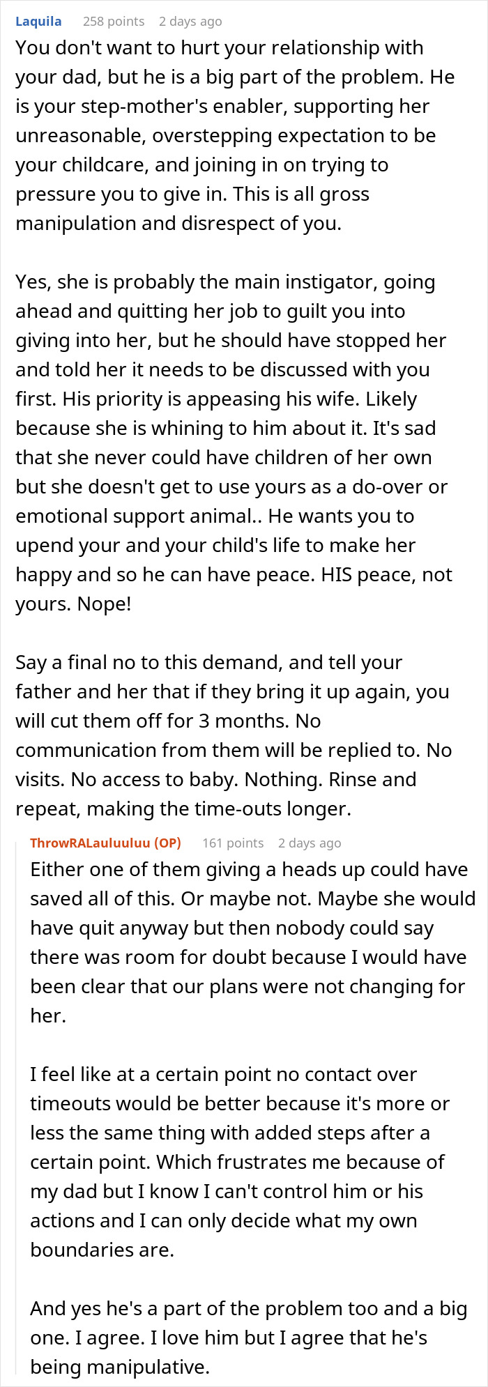 Reddit comments about a woman's wish for motherhood through grandkids, daughter shuts it down. Reddit comments about a woman's wish for motherhood through grandkids, daughter shuts it down.