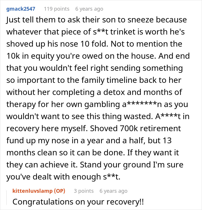 A woman refuses to give back a gift to her ex-MIL who wants the gift back, after remembering her missing necklace. A woman refuses to give back a gift to her ex-MIL who wants the gift back, after remembering her missing necklace.