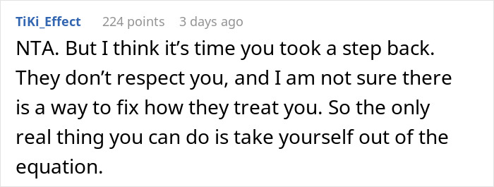 A comment suggesting to step back from the MIL, DIL conflict and their coffee order disagreements.