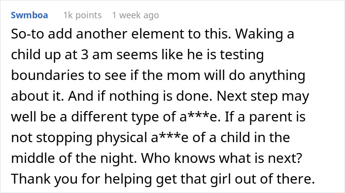 A social media comment from Swmboa discussing a woman making a friend suffer and the friend's daughter. A social media comment from Swmboa discussing a woman making a friend suffer and the friend's daughter.