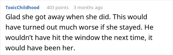 A comment regarding a man who suggested an open relationship, Glad she got away when she did. This would have turned out much worse if she stayed. A comment regarding a man who suggested an open relationship, Glad she got away when she did. This would have turned out much worse if she stayed.