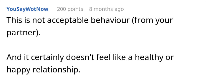 A comment stating that the behavior of hiding a laptop out of spite is unacceptable and not a healthy relationship. A comment stating that the behavior of hiding a laptop out of spite is unacceptable and not a healthy relationship.