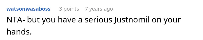 Screenshot of Reddit comment about grandma accusing person of buying stepson's love with gifts.
