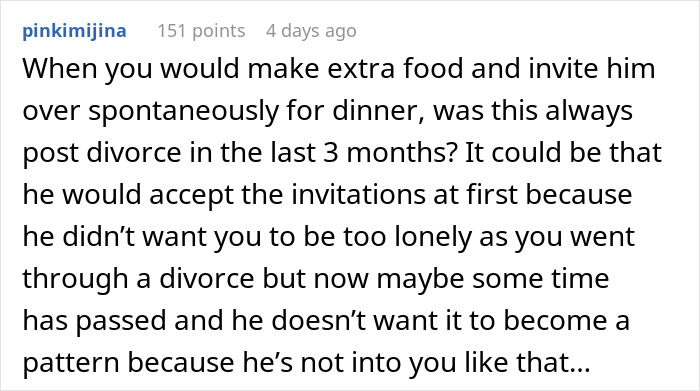 Screenshot of a Reddit comment advising the woman about her bestie pulling away after supporting her through divorce. Screenshot of a Reddit comment advising the woman about her bestie pulling away after supporting her through divorce.