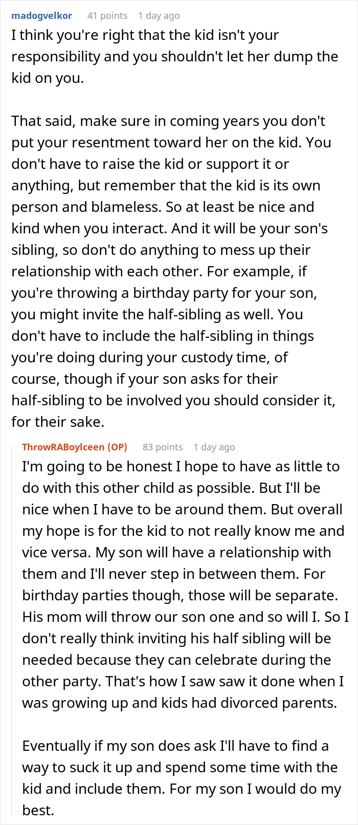 A detailed Reddit comment thread about a husband's response to a cheating wife and ludicrous demands. A detailed Reddit comment thread about a husband's response to a cheating wife and ludicrous demands.
