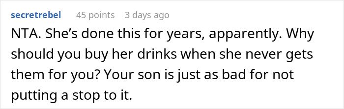 A comment about MIL, DIL's pettiness, and a son demanding an apology for a coffee order.