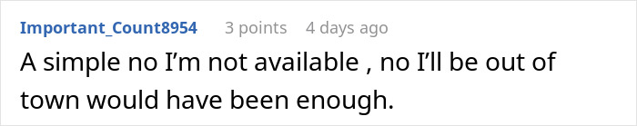 A user's comment suggesting a simple no is enough for the photographer to respond to the entitled woman.