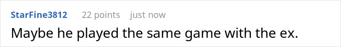 A comment suggesting the guy banning his GF from changing her hair color may have done the same with his ex.