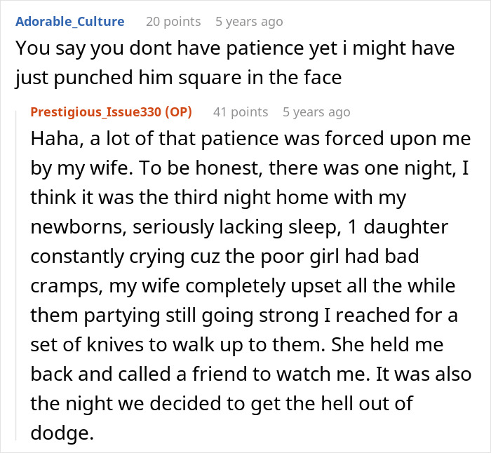 Reddit comment about new parents patience with a rude neighbor and his illegal antenna. Reddit comment about new parents patience with a rude neighbor and his illegal antenna.