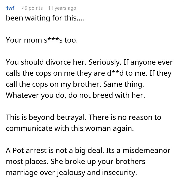 A comment about a wife's jealousy and secret police call ending in deportation, suggesting divorce and no communication.