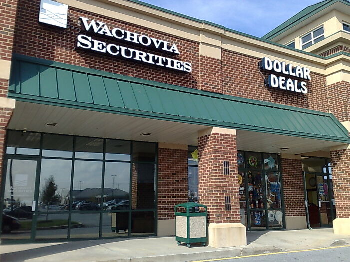 The exterior of a Wachovia Securities building, illustrating companies that used to dominate the market.